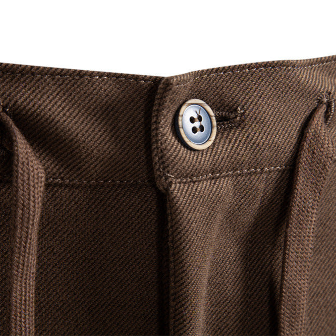Men's pleated jogger-style trousers with drawstring, belt loops, and tapered cut StylebySassy