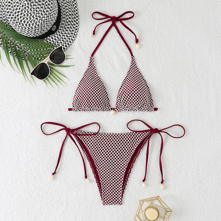 Women's Triangle Bikini with Mesh Structure StylebySassy
