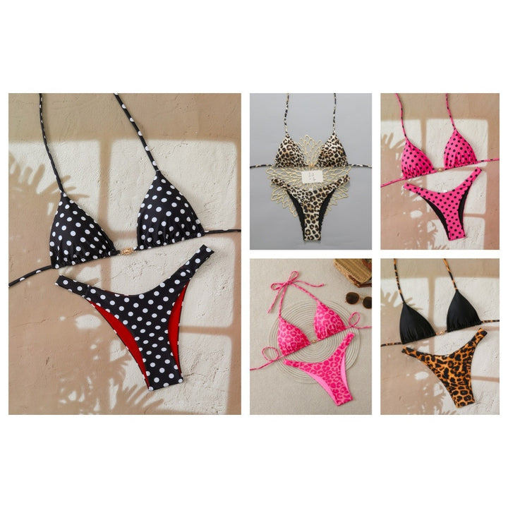 Ladies Designer Bikini with Leopard Print and Elaborate Details StylebySassy