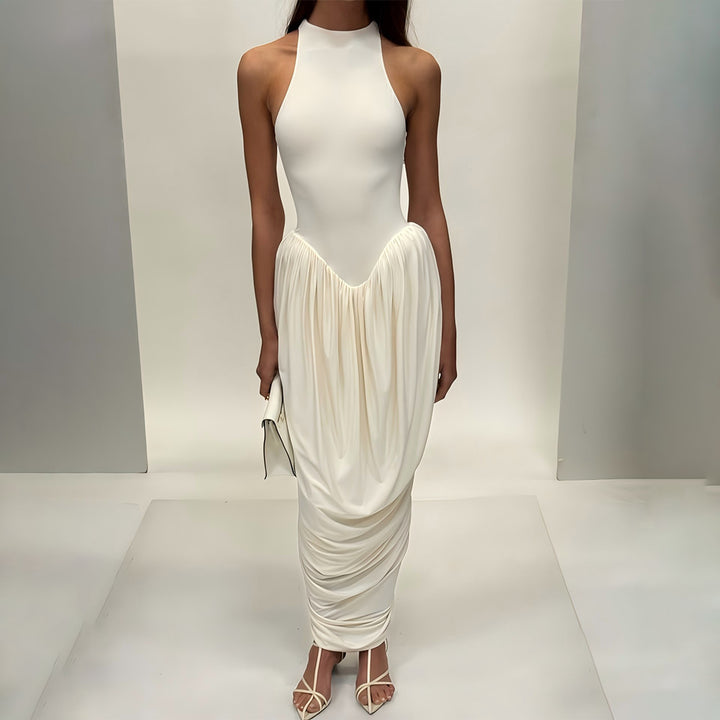 Ladies Elegant Maxi Dress with Ruching