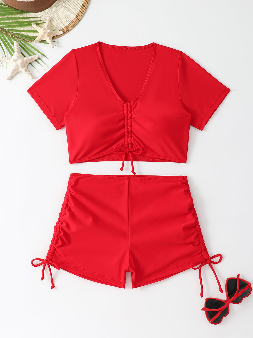 Women's sporty crop top and shorts set StylebySassy