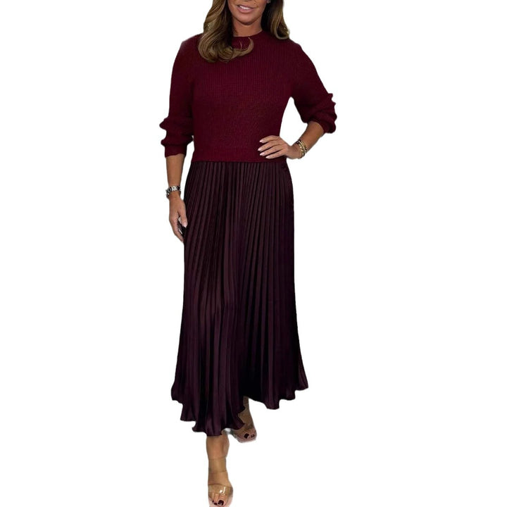 Women's nan pleated maxi skirt with elastic comfort waistband and softly falling pleats StylebySassy
