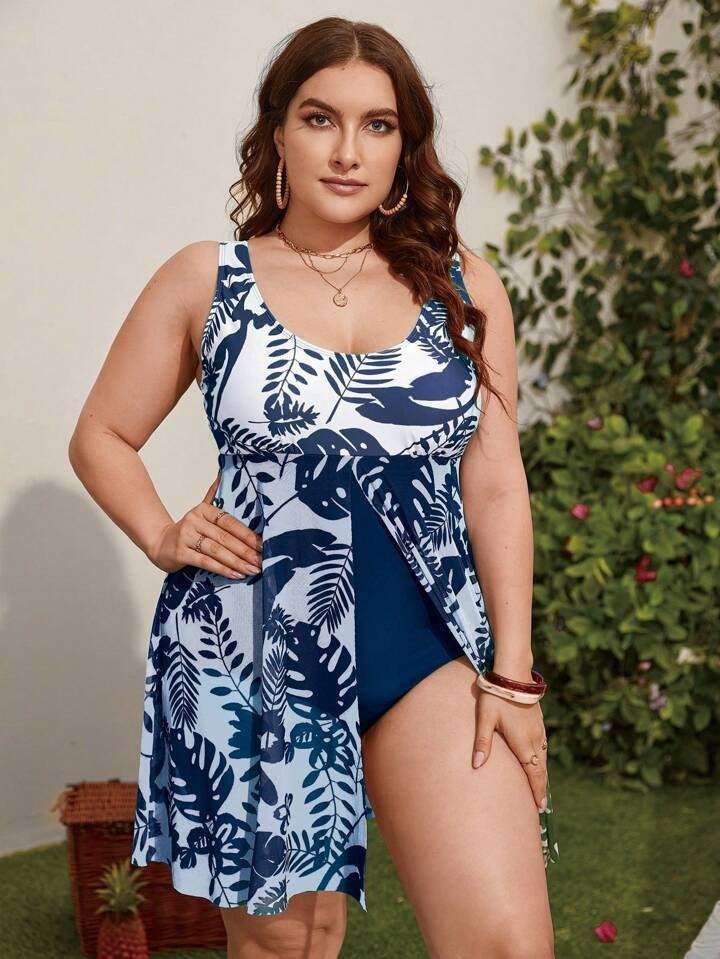 Women's colorful printed onesie with transparent overlay StylebySassy