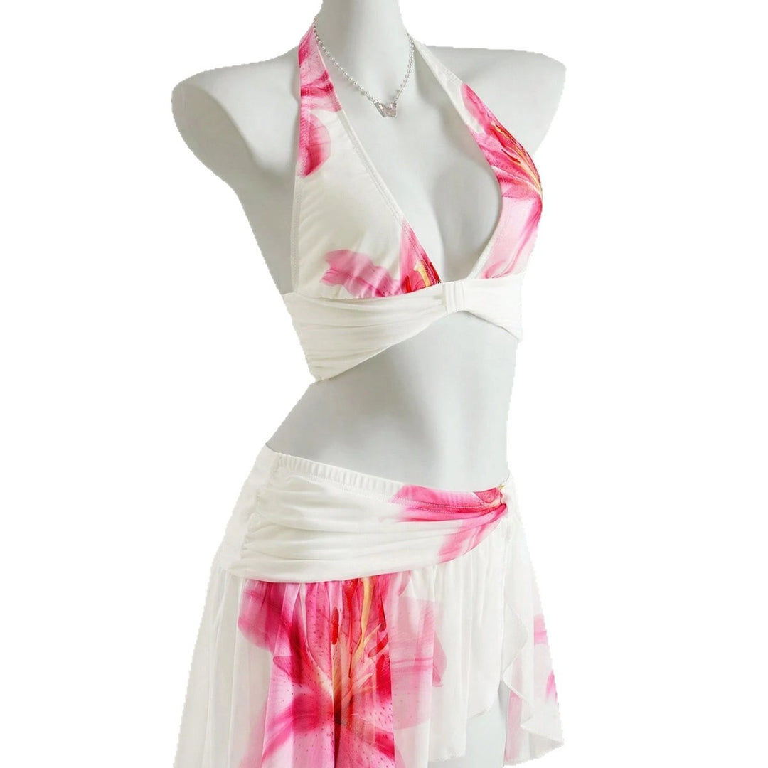 Women's swimsuit with floral wrap skirt StylebySassy