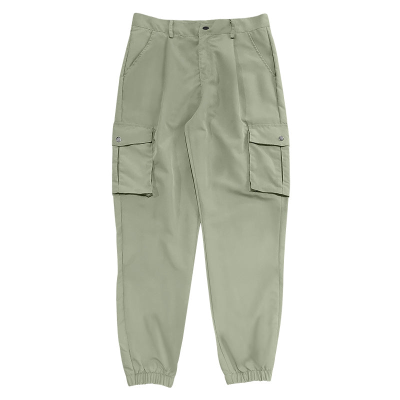 Men's tapered cargo pants in work look with patch pockets and elastic ankle cuffs StylebySassy