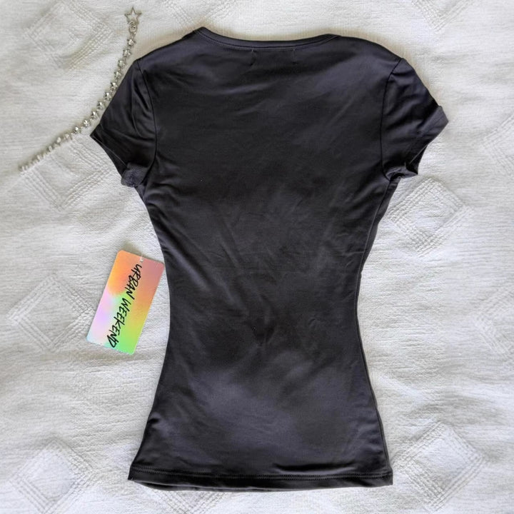 Women's T-shirt with sparkling graphic cross and floral design StylebySassy