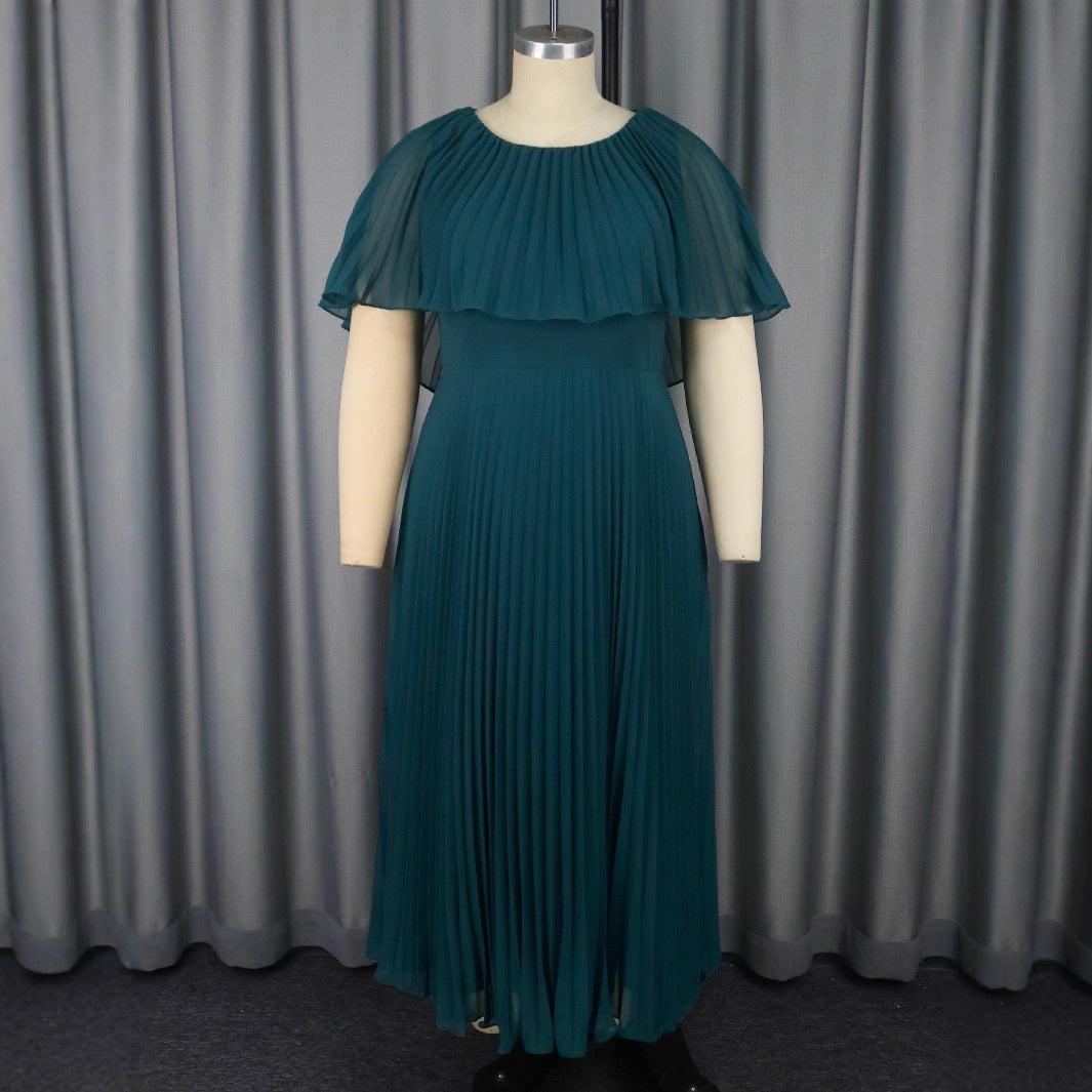 Women's Pleated Maxi Dress with Elegant Draping StylebySassy