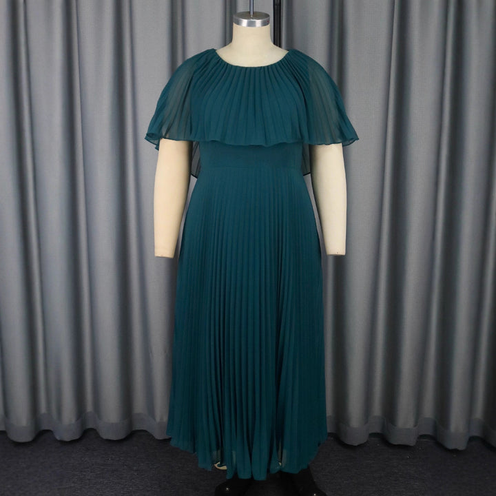 Women's Pleated Maxi Dress with Elegant Draping StylebySassy