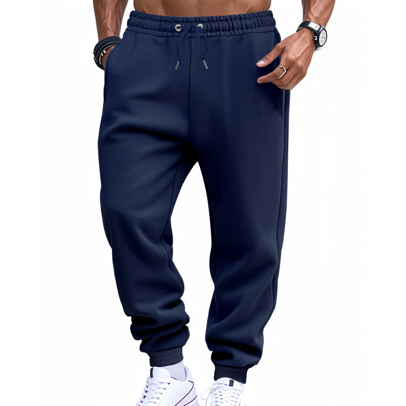 Men's sporty sweat jogging pants with elastic tunnel drawstring waist, ribbed cuffs, and deep side pockets StylebySassy