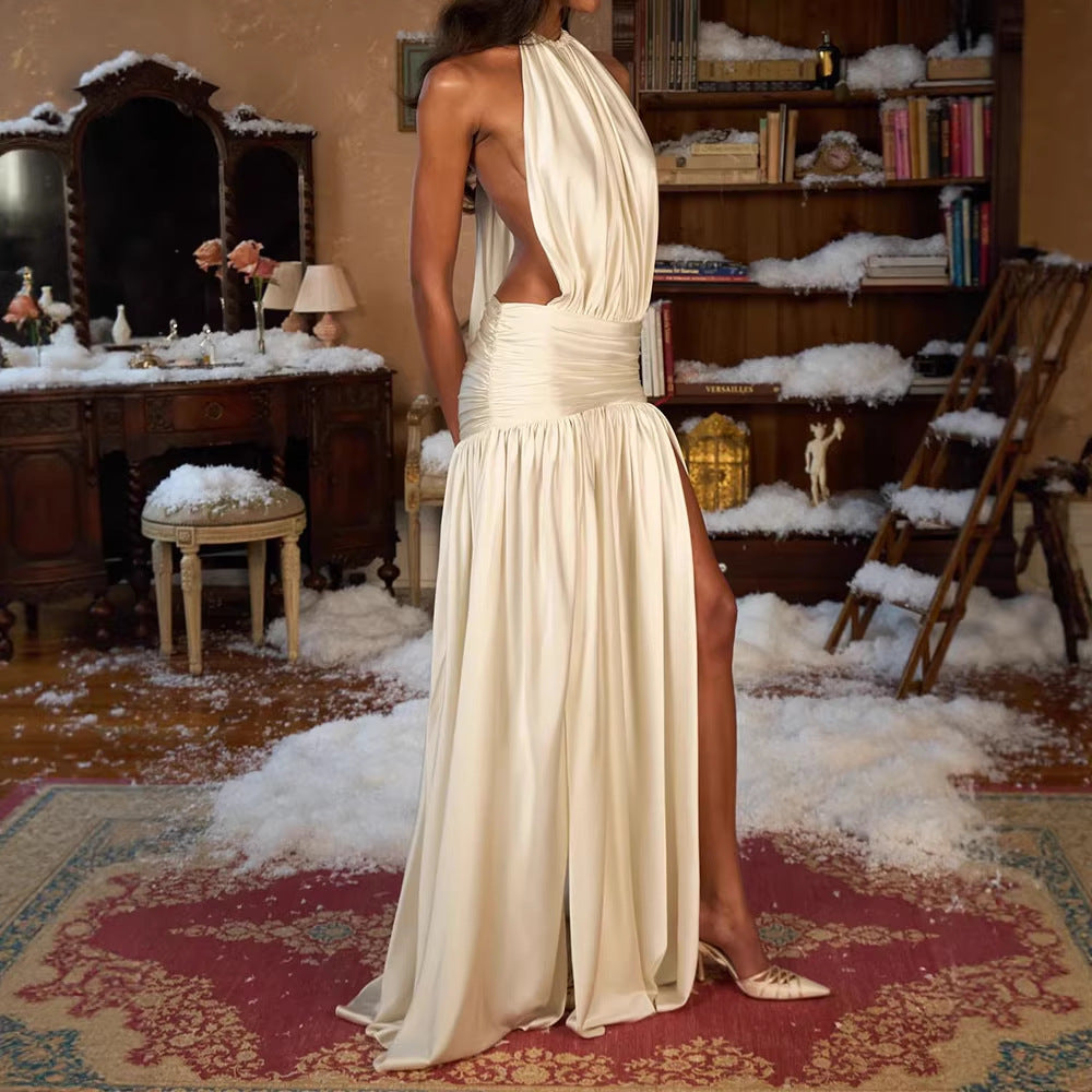 Women's Elegant Maxi Dress with Off-Shoulder Design and Ruffle Details StylebySassy