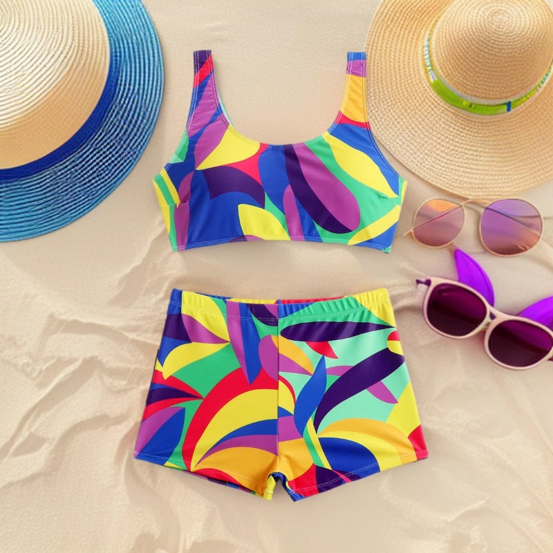 Ladies Sports Bikini Set with Colorful Graphics StylebySassy