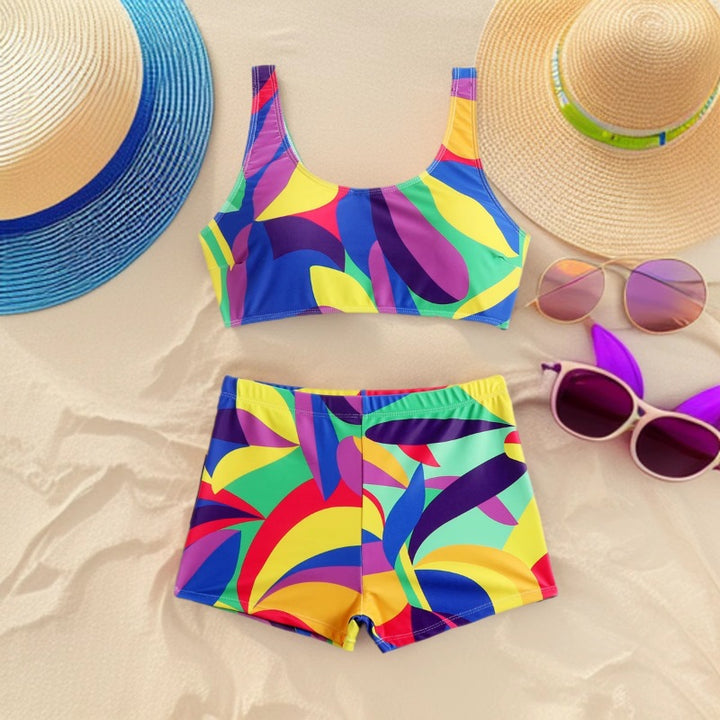 Ladies Sports Bikini Set with Colorful Graphics StylebySassy