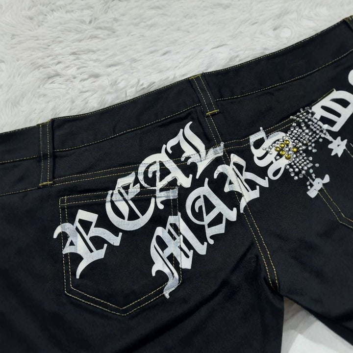 Ladies Trendy Denim Shorts with Glittering Appliqués StylebySassy