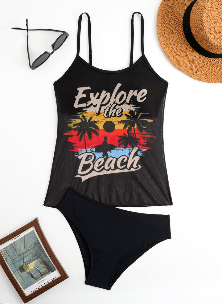 Women's Sporty Tankini Set with Trendy Print StylebySassy