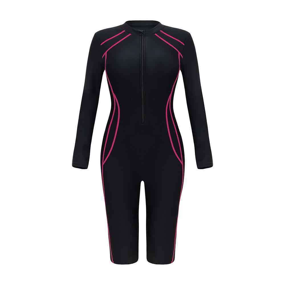 Women’s Sporty Long Sleeve Swimsuit with Zipper StylebySassy