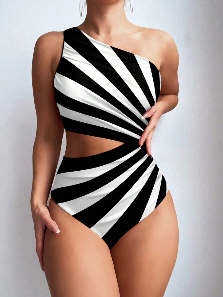 Women One-Sided Swimsuit with Elegant Draping StylebySassy