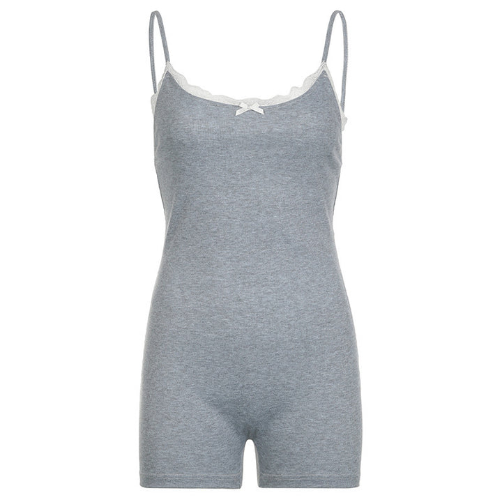 Women's Comfortable Bodysuit with Fine Lace Trim StylebySassy