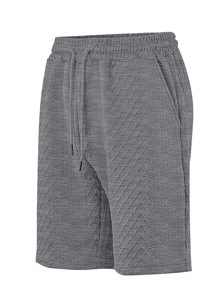 Men's structured lounge shorts with elastic waistband drawstring and side pockets StylebySassy