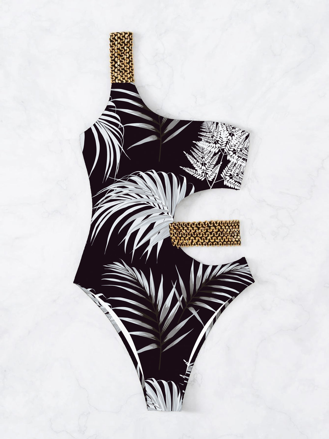 Women One-Piece Designer Swimsuit with Asymmetrical Cut and Fashionable Straps StylebySassy