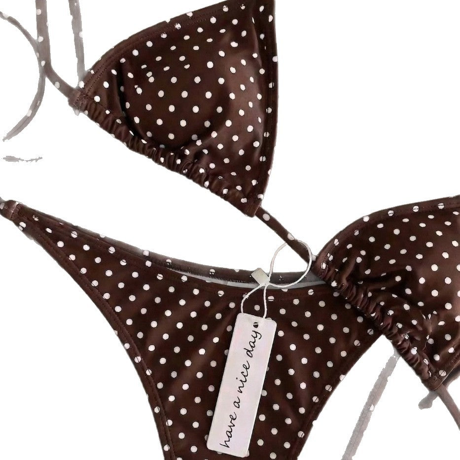 Women's triangle bikini with classic polka dot pattern StylebySassy