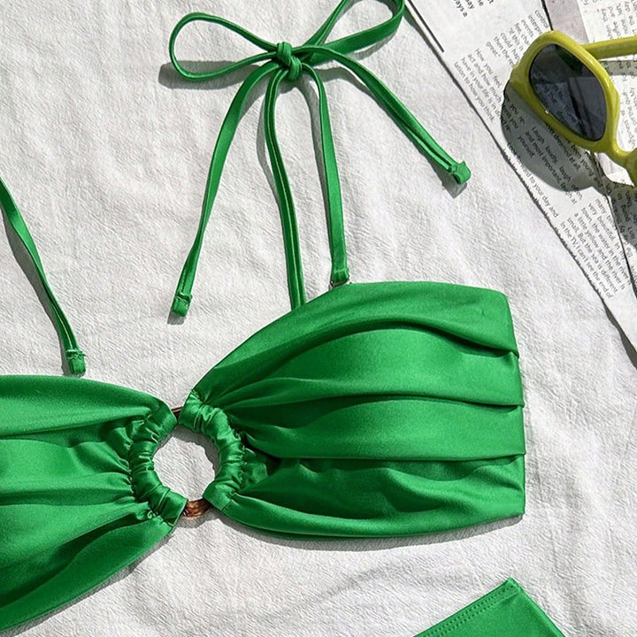Women Elegant Triangle Bikini Set with Ruffle Details StylebySassy