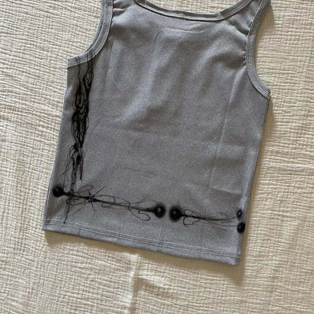 Women’s figure-hugging tank top with creative graphic print StylebySassy
