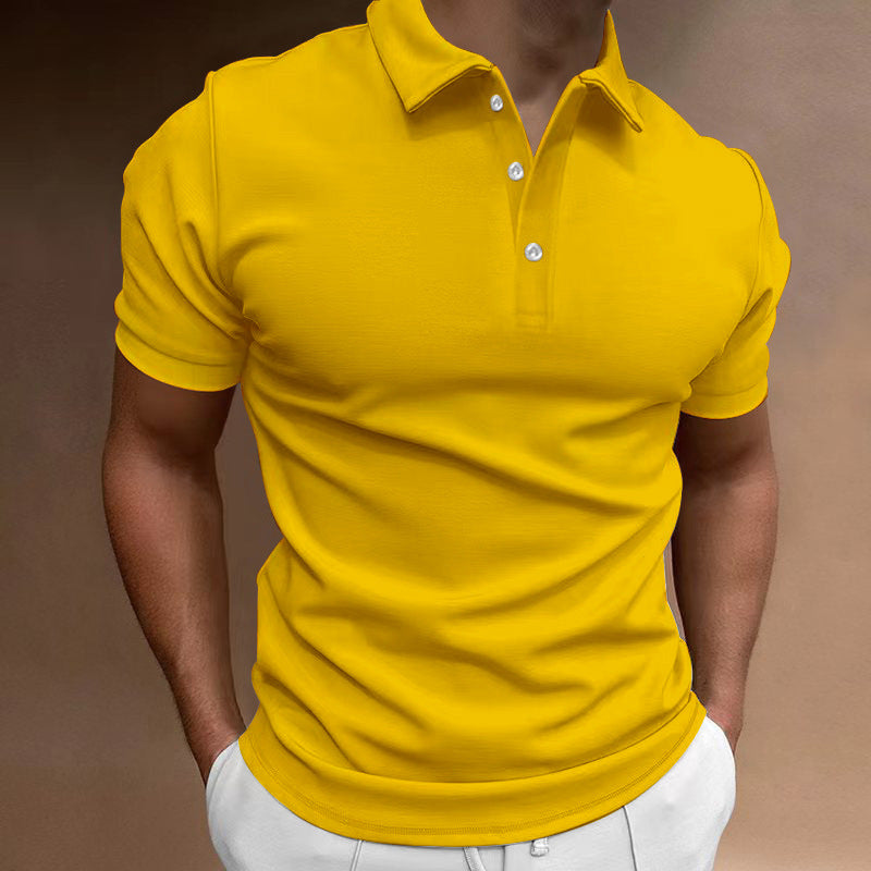 Men's slim fit stretch polo shirt with kent collar and elastic hem StylebySassy
