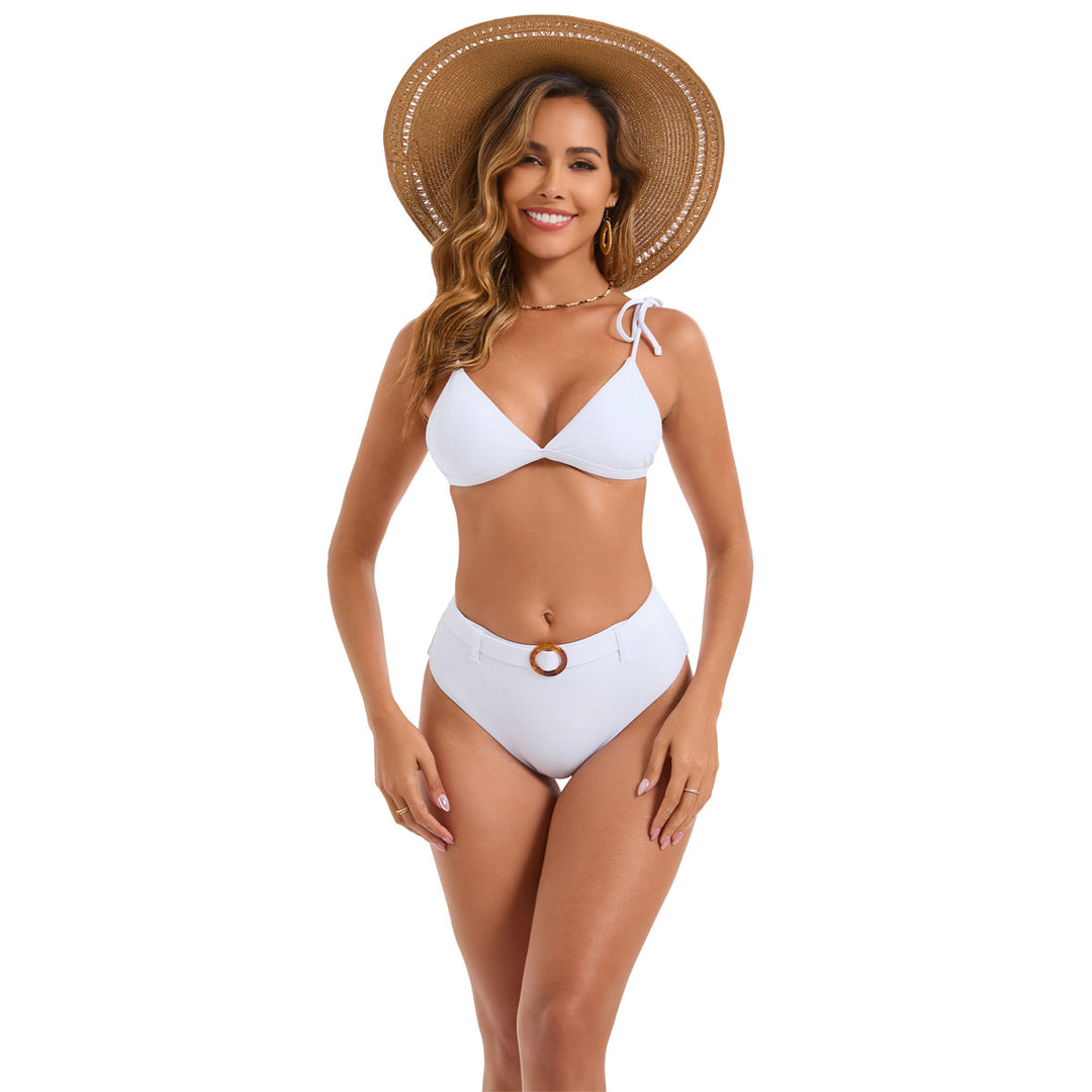 Women's triangle bikini with elegant lacing and trendy ring closure StylebySassy