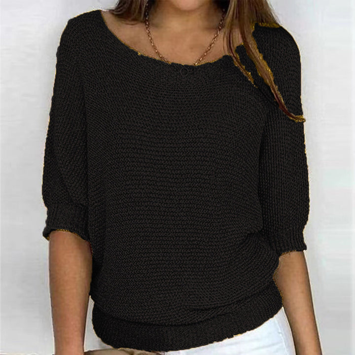 Women's Batwing Sleeve Sweater with Textured Pattern