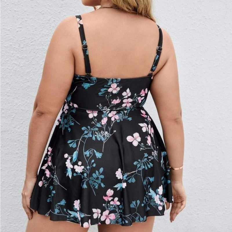 Ladies sporty tankini set with floral top and shorts StylebySassy