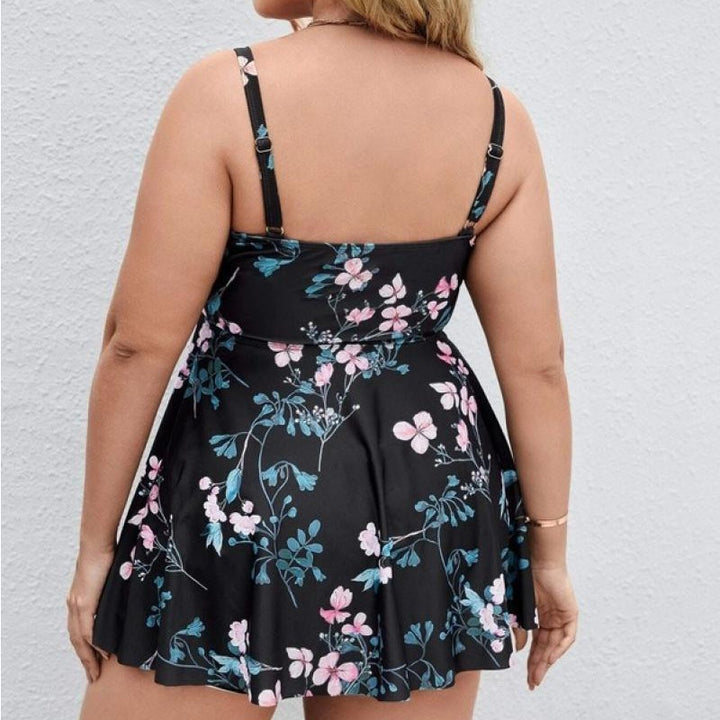 Ladies sporty tankini set with floral top and shorts StylebySassy