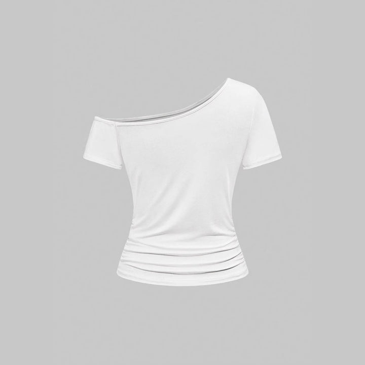 Women's Fashion Shirt with Generous Neckline and Unique Graphic Design StylebySassy