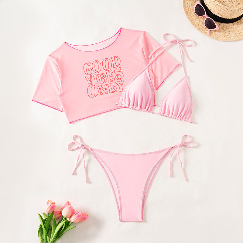 Women’s Bikini Set with Casual Crop Top StylebySassy