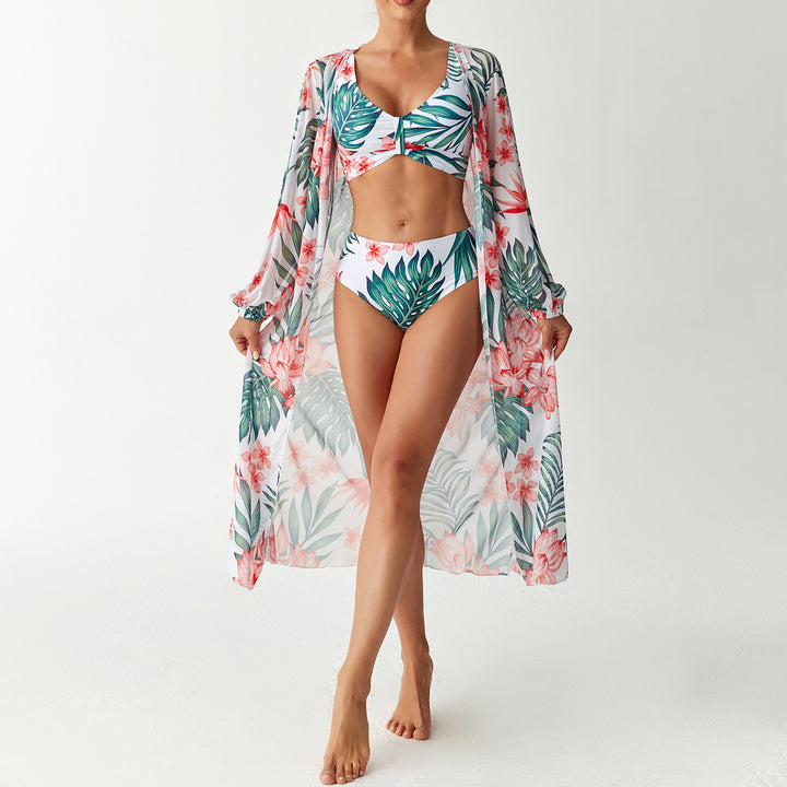Women's Transparent Beach Dress with Floral Pattern StylebySassy
