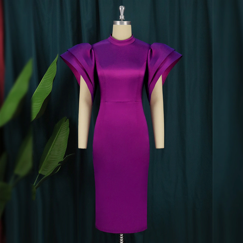 Ladies Elegant Dress with Voluminous Puff Sleeves StylebySassy