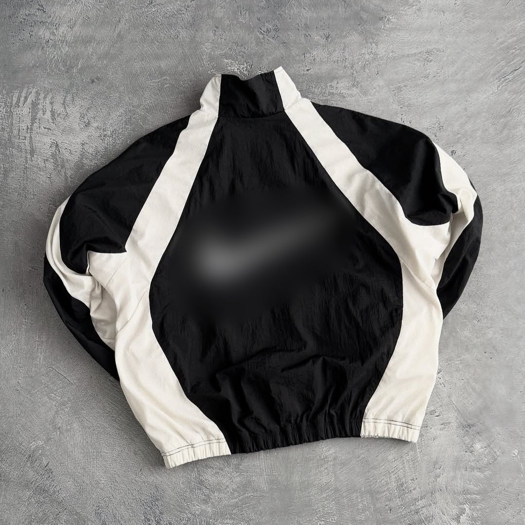 Unisex nan breathable lightweight wind and training jacket with mesh lining, stand collar and elastic hem StylebySassy