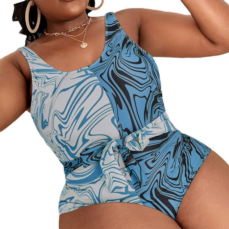 Women's elegant one-piece swimsuit with modern print StylebySassy