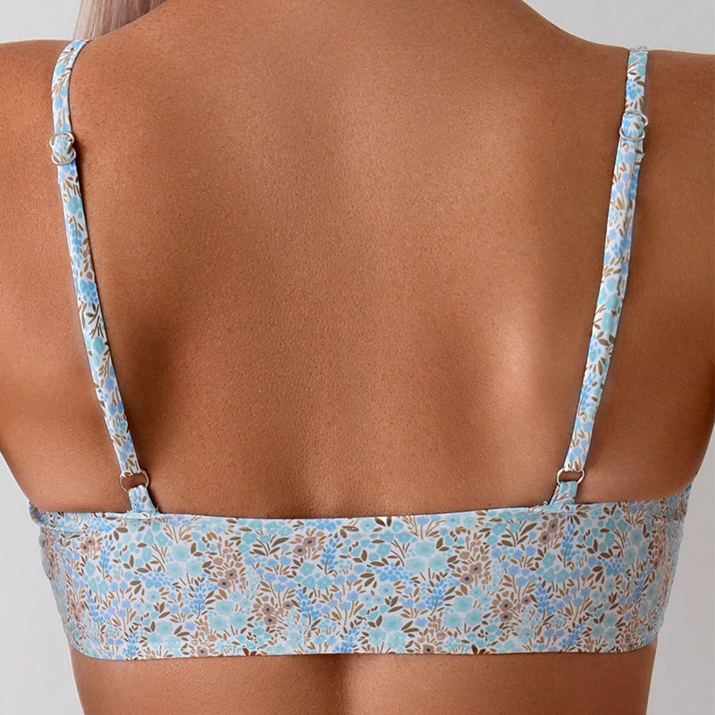 Women's bikini set with floral print and elastic straps StylebySassy