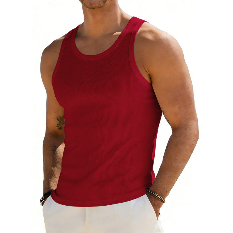 Men's ribbed casual tank top with wide straps and a fitted cut StylebySassy