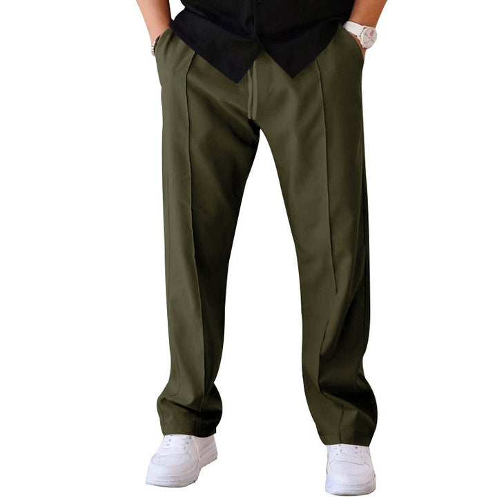 Men's jogger pants in chino look with crease and drawstring StylebySassy