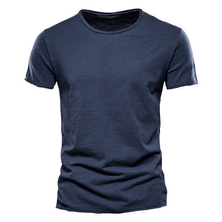 Men's lightweight cotton shirt with round neckline and slim fit StylebySassy