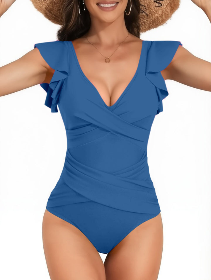 Women's one-piece swimsuit with ruffle elements StylebySassy
