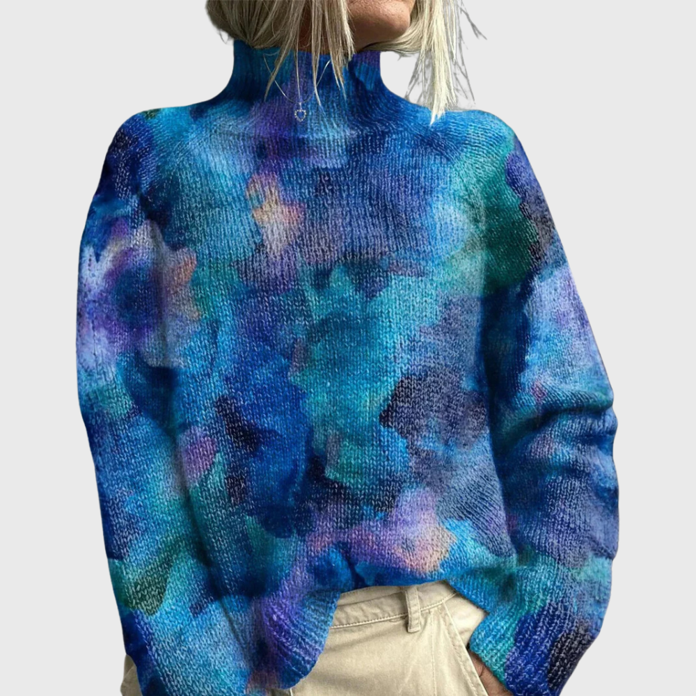 Women's Sweater | All-Over Print Turtleneck