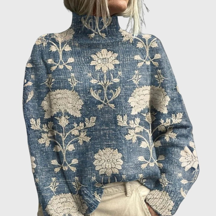Women's Sweater | All-Over Print Turtleneck
