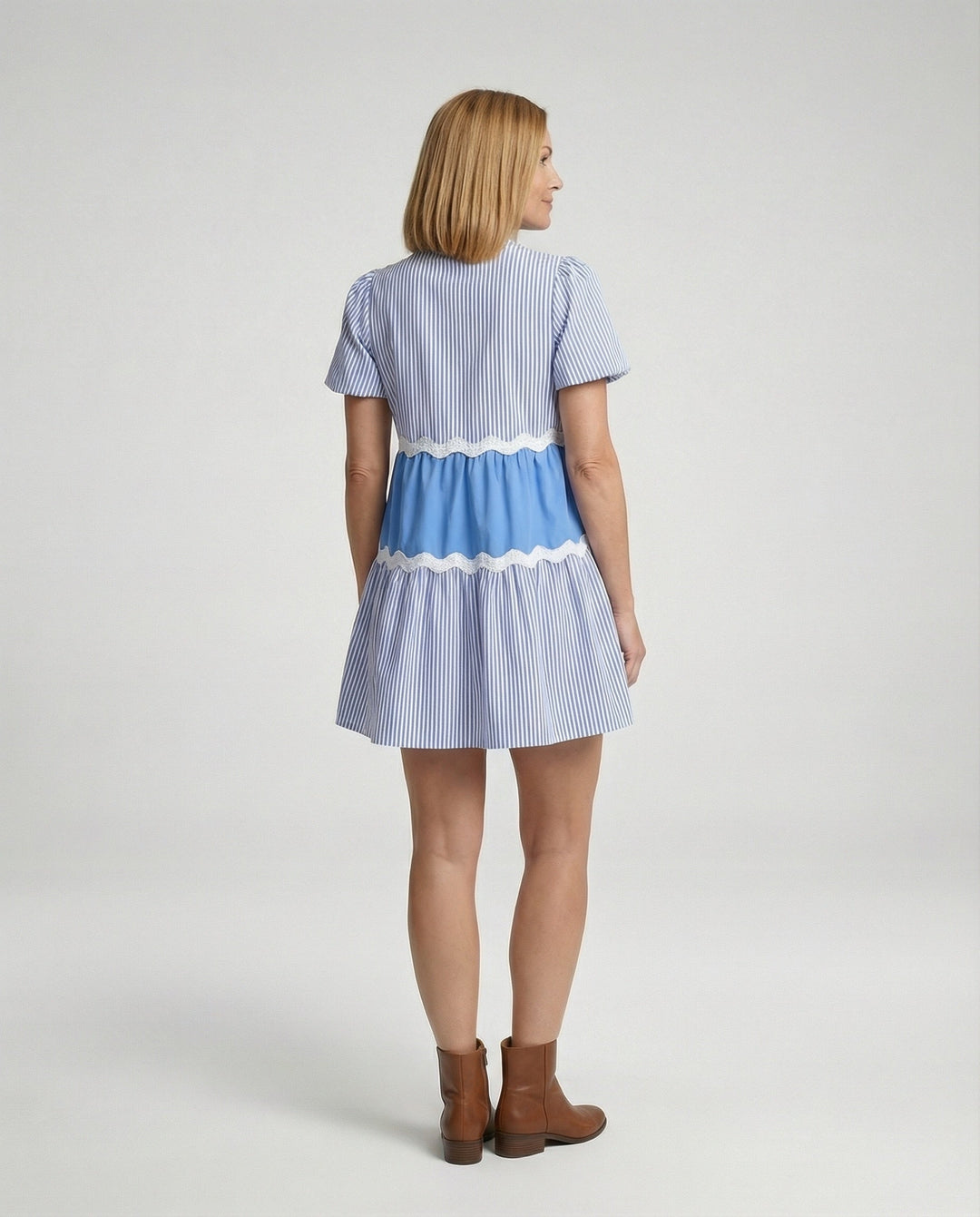 Women's Tiered Dress Summer with Puff Sleeves