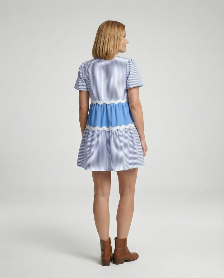 Women's Tiered Dress Summer with Puff Sleeves