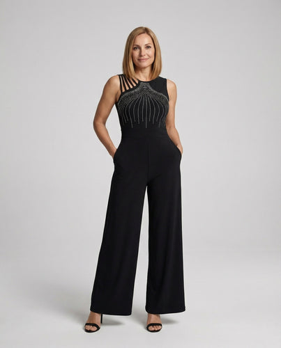Women's Jumpsuit glamour sequins wide
