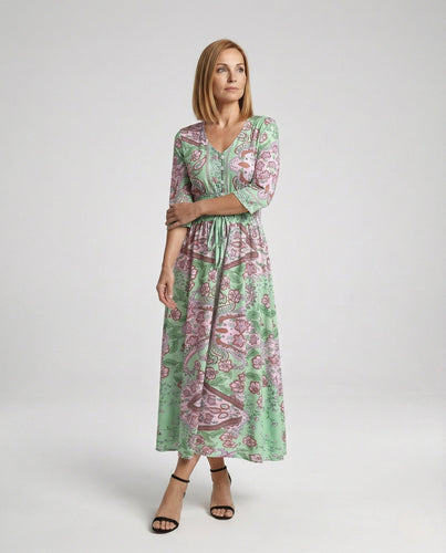 Ladies Maxi Dress Boho V Neck