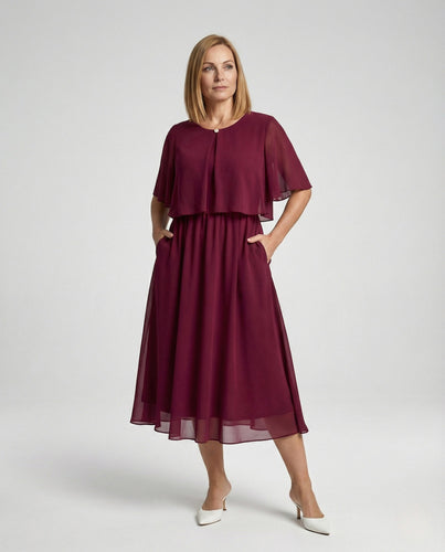 Women’s maxi dress with yoke and button