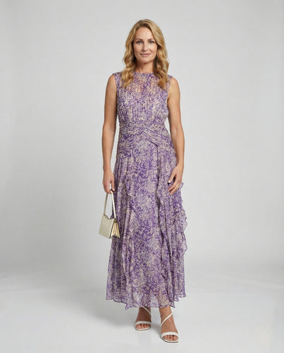 Women’s Maxi Dress Summer Chiffon with Waist Knot